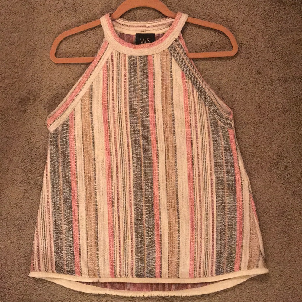 Twill High Neck Tank